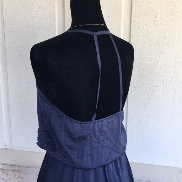 Navy blue Sexy strappy high low dress - Picture 4 of 7